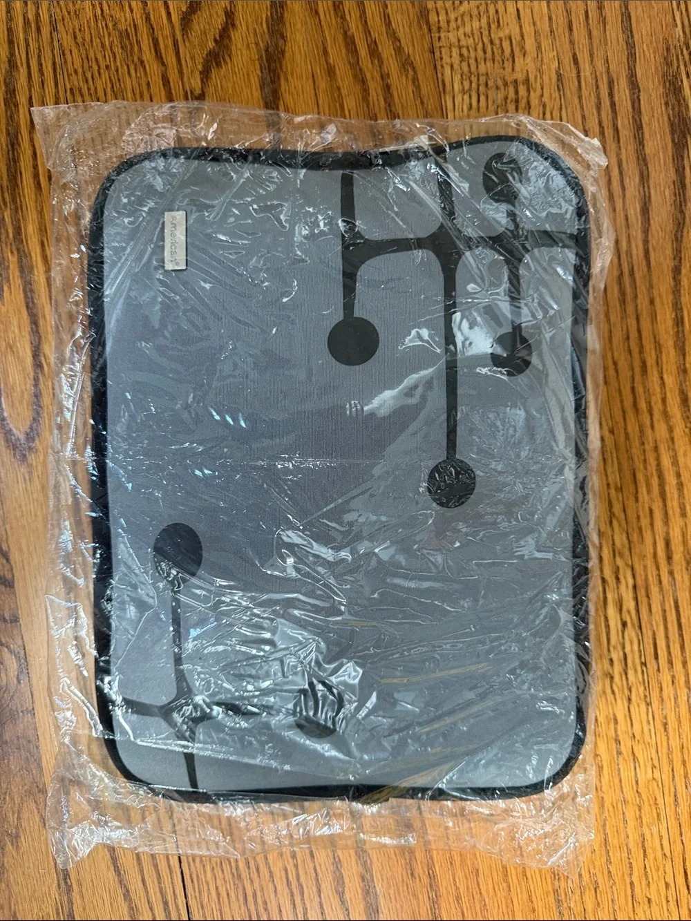 Gray Laptop Sleeve with Black Geometric Accents
